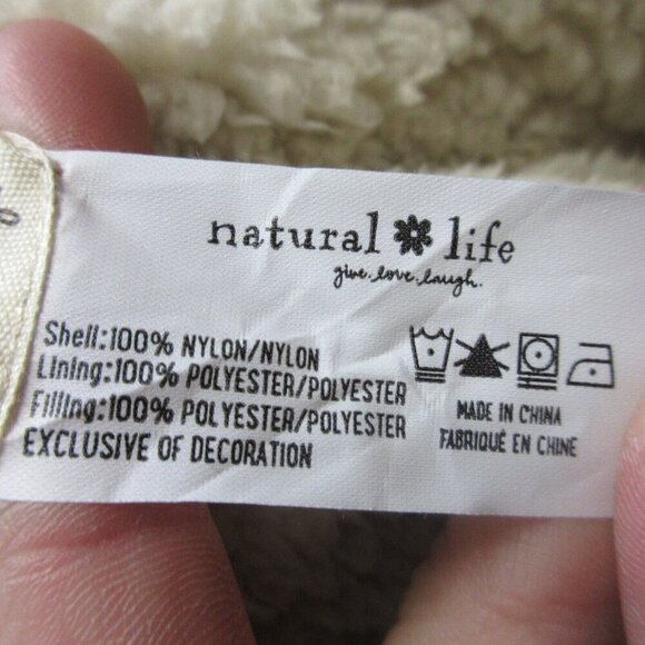 Natural Life Kimono Sherpa Jacket Women L XL Snap Hooded Boho Oversized Hood 764 - Picture 4 of 16